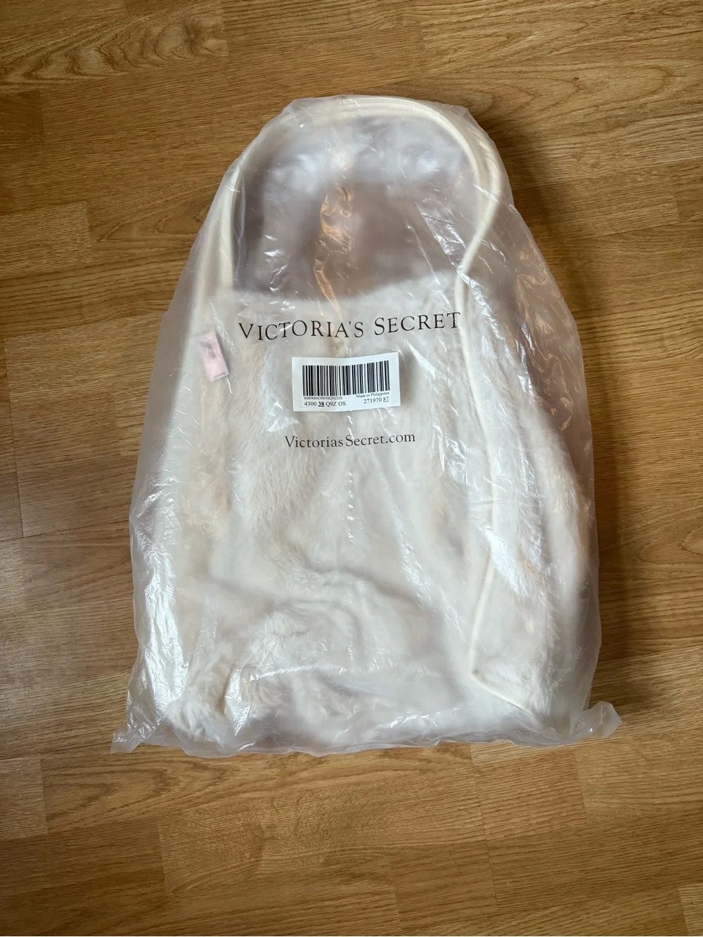 Victoria's Secret Plush Faux-Fur Tote in Cream